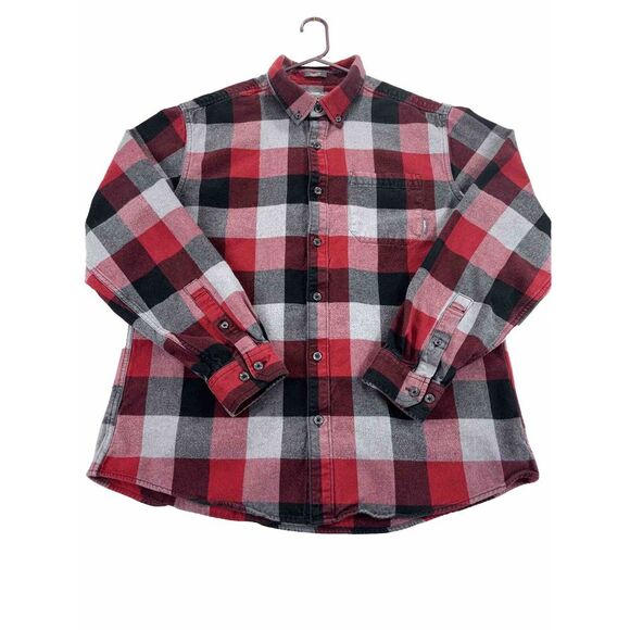 Eddie Bauer Classic Fit Mens L Flannel Shirt Buffalo Check Brushed‎ Cotton Plaid - Picture 1 of 16